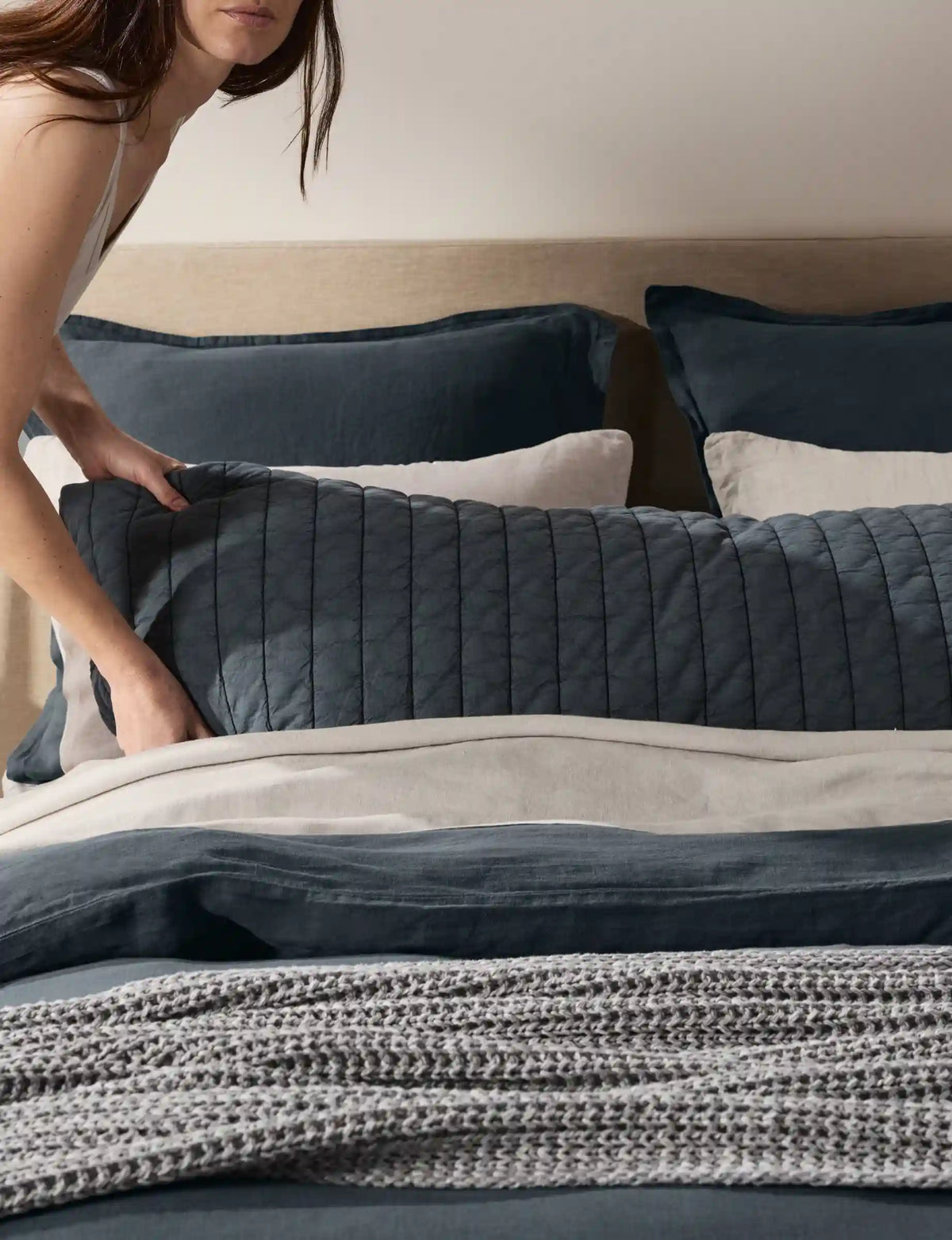 Garment Dyed Channel Body Pillow Cover - FINAL SALE (Dusk)