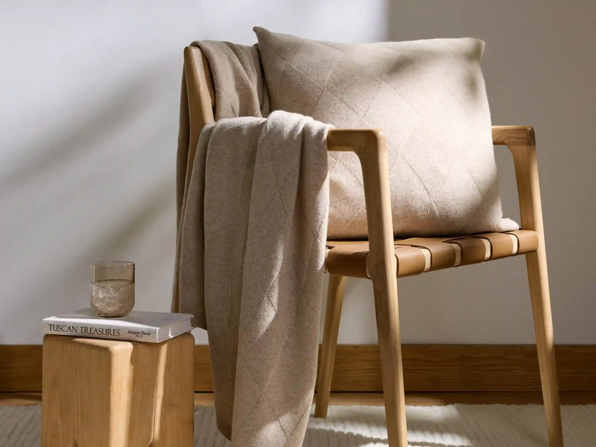 Basketweave Merino Pillow Cover - FINAL SALE (Natural)