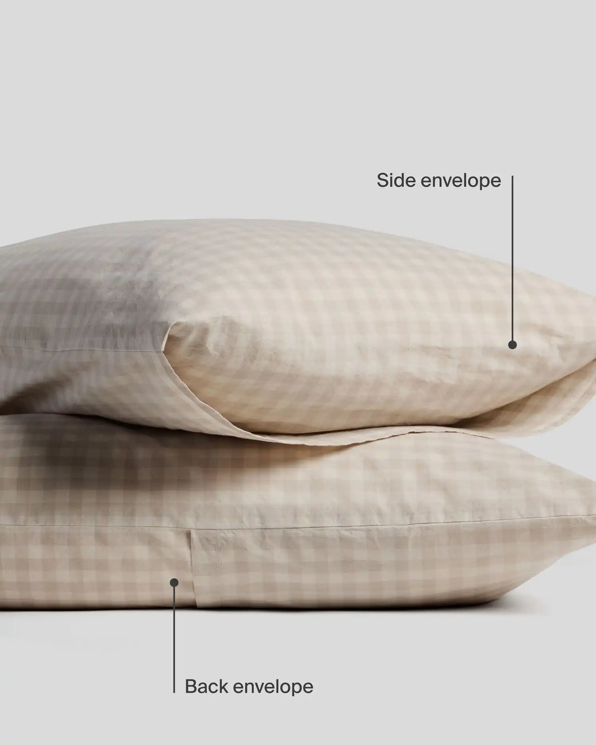 Brushed Cotton Pillowcase Set (Bone Check)