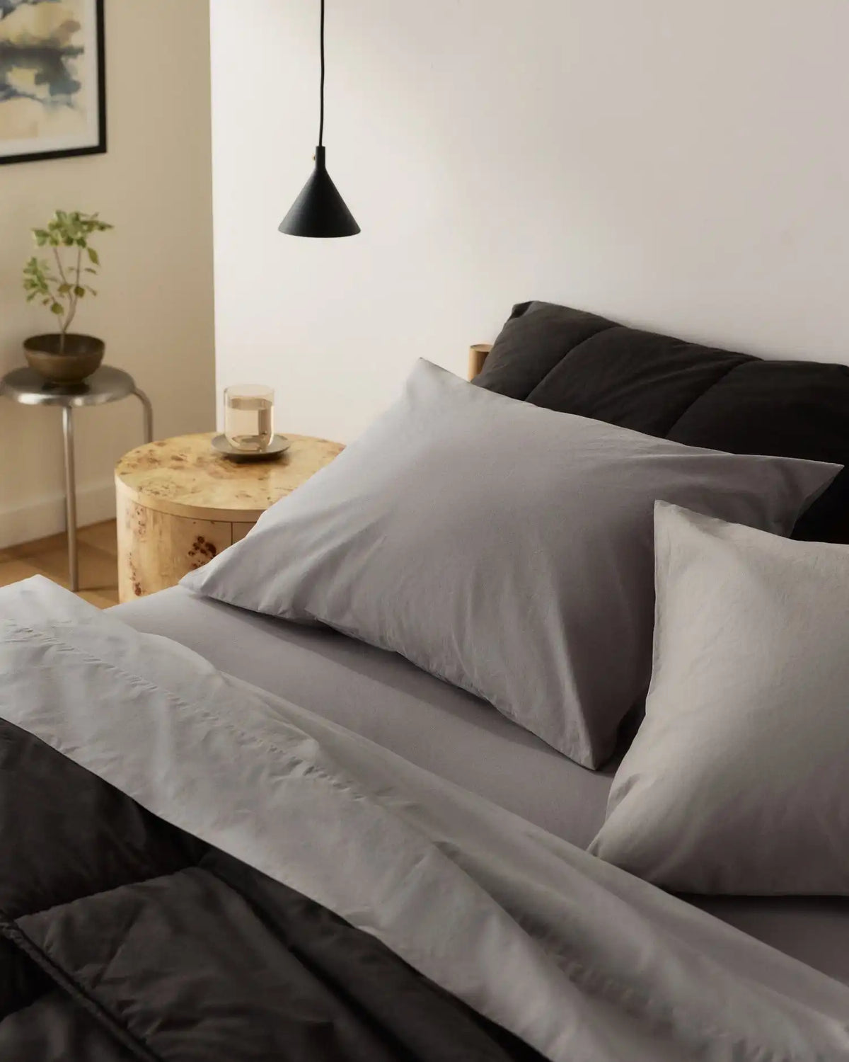 Percale Fitted Sheet (Pebble)