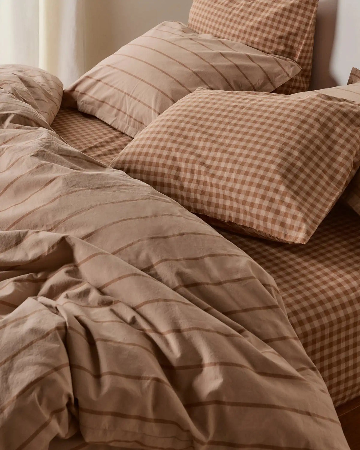 Brushed Cotton Venice Set - Adobe Check/Stripe TW/XL