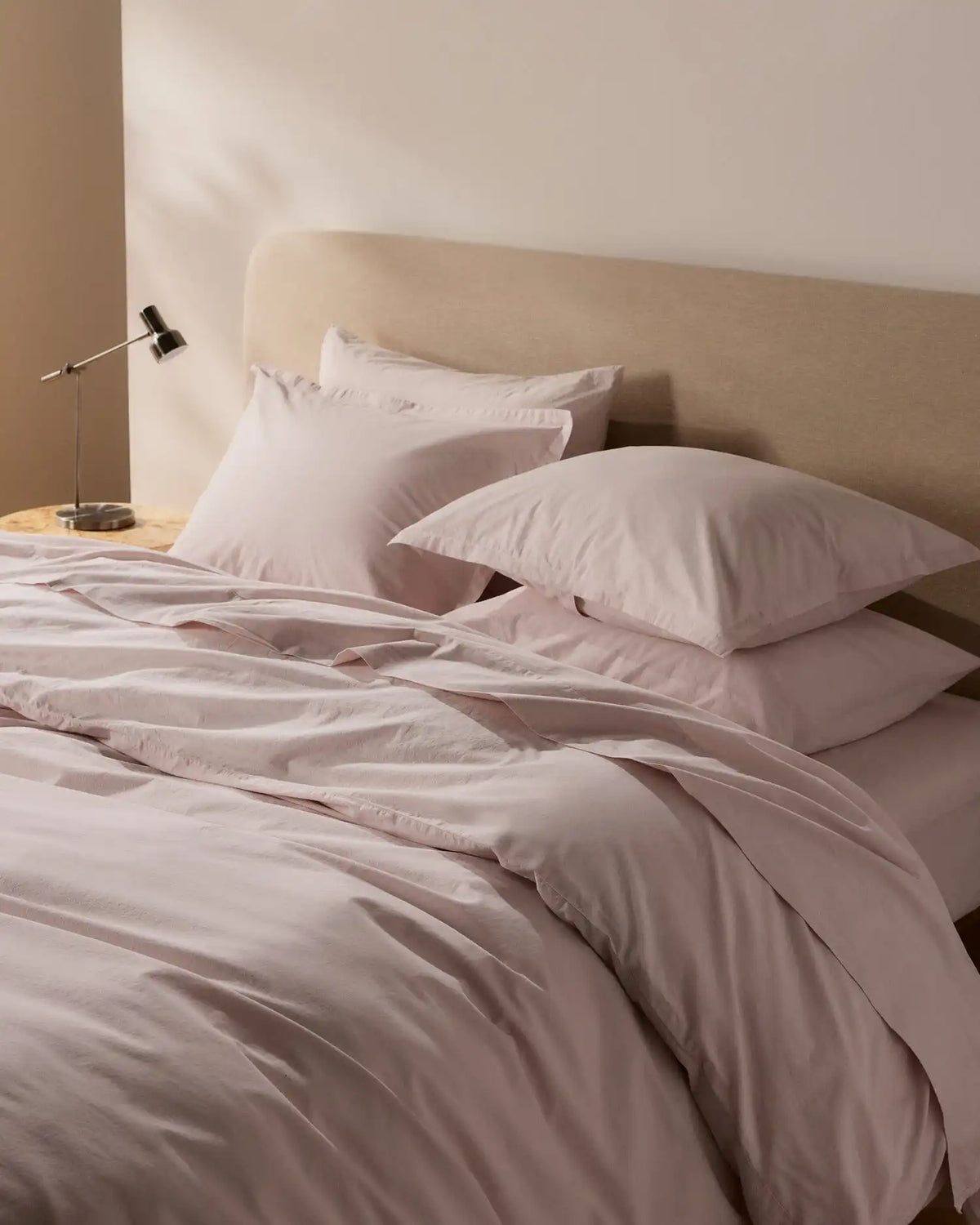 Brushed Cotton Duvet Cover Set - Blush K/CK