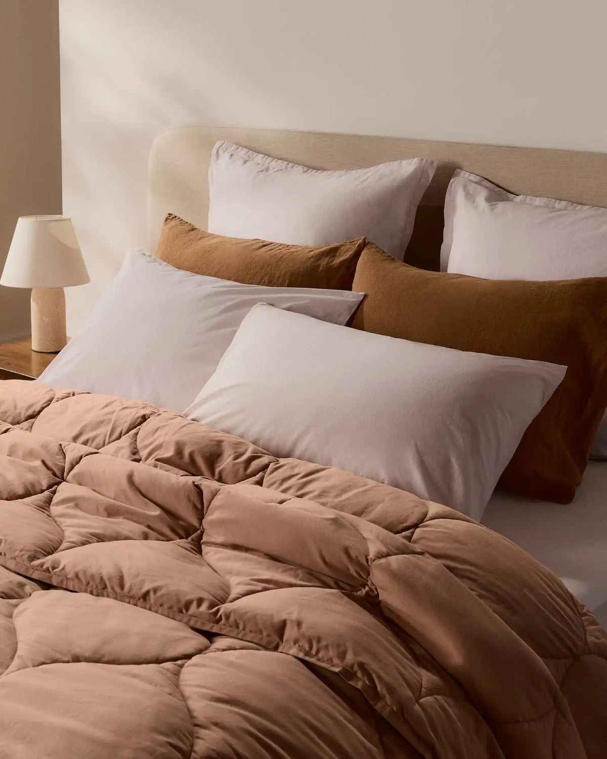 Brushed Cotton Euro Sham (Blush)