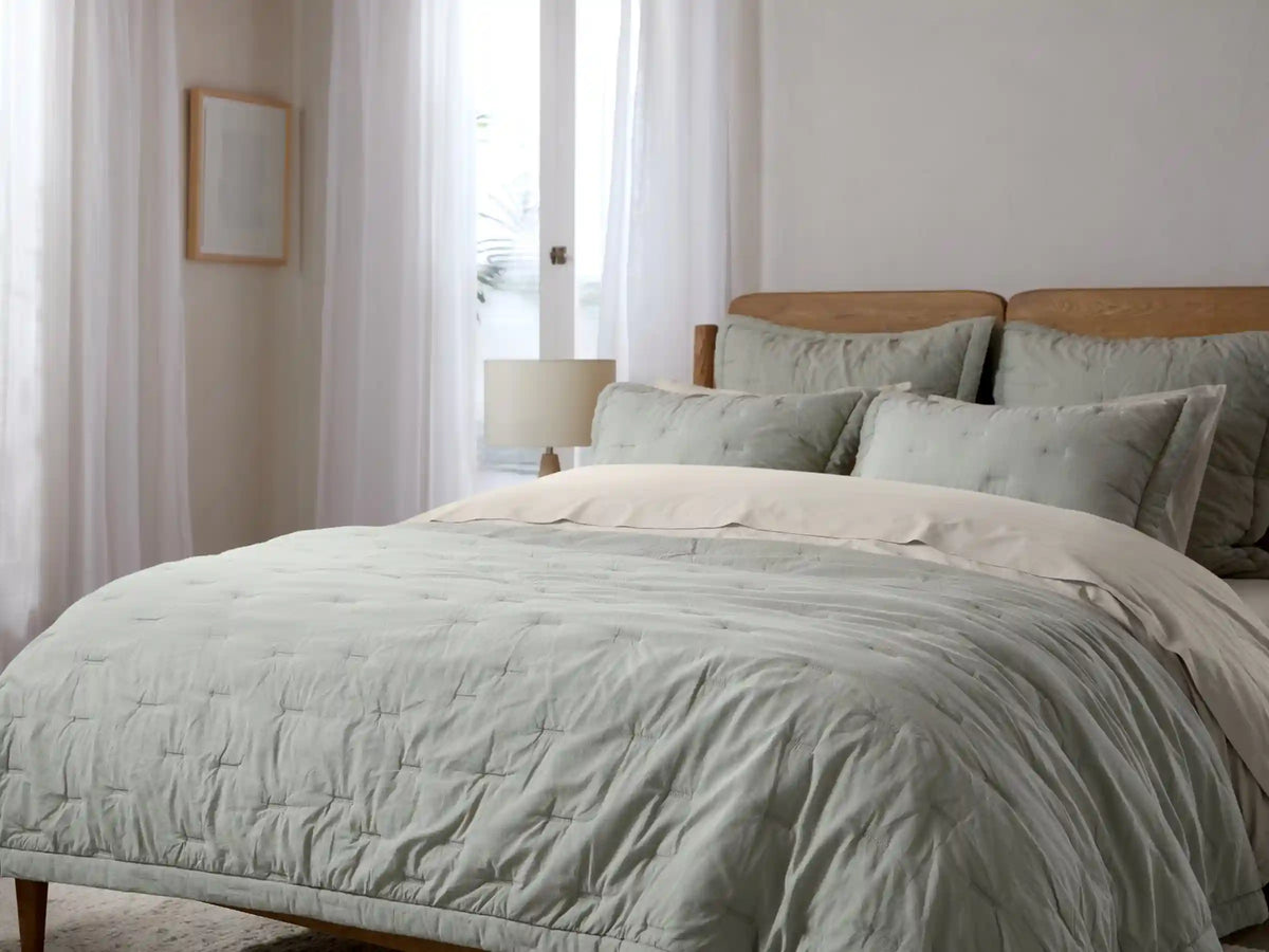 Essential Cotton Sham Set - FINAL SALE (Sage)