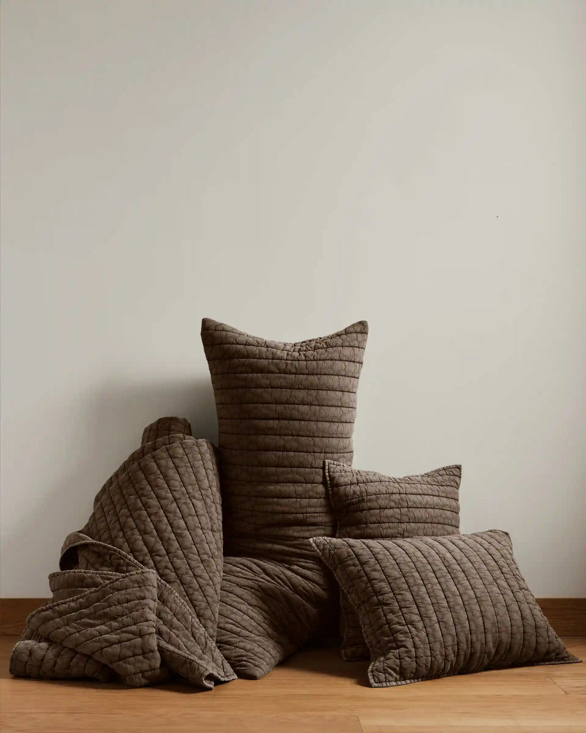 Garment Dyed Channel Quilt - FINAL SALE (Warm Grey)