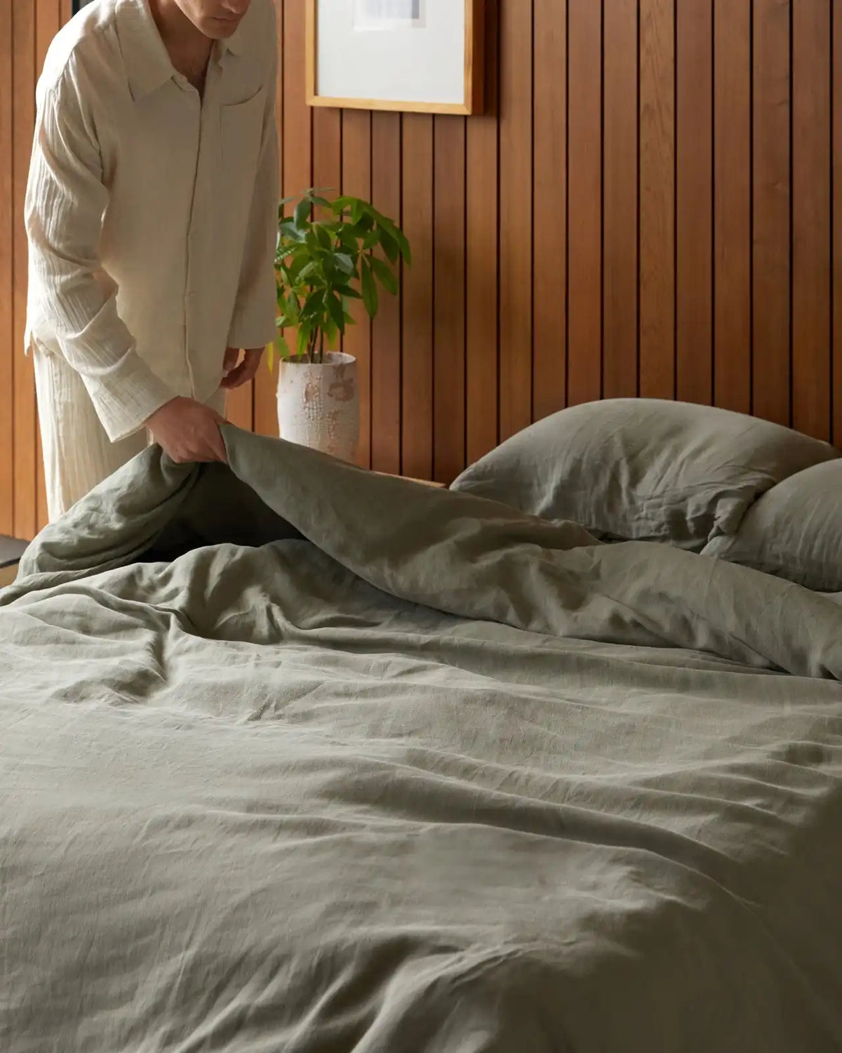Linen Duvet Cover (Moss)