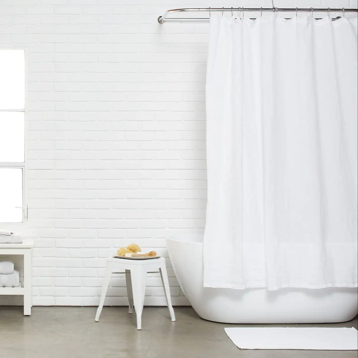 Linen Shower Curtain (White)