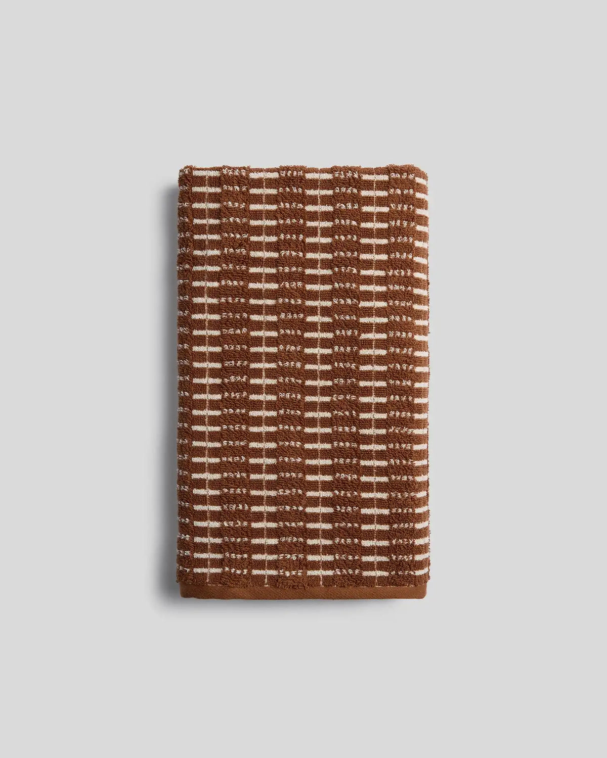 Organic Ladder Stripe Towels (Tobacco and Cream)