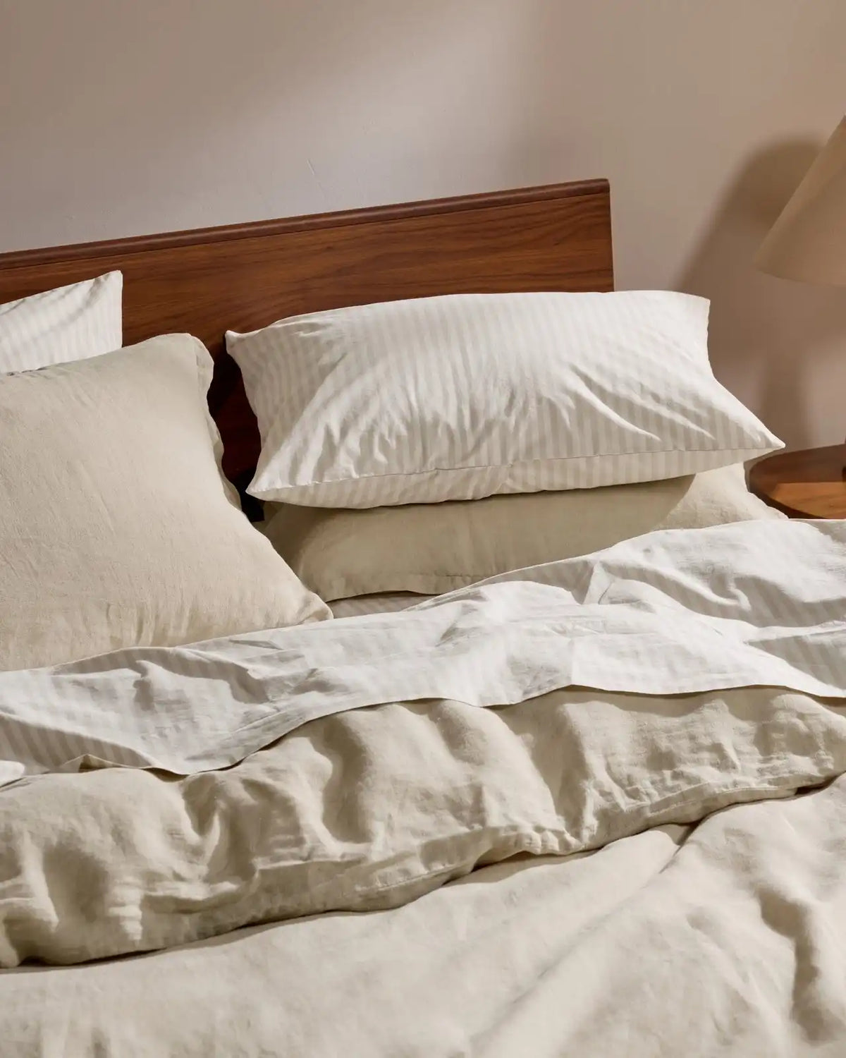Percale Top Sheet (Bone Stripe)