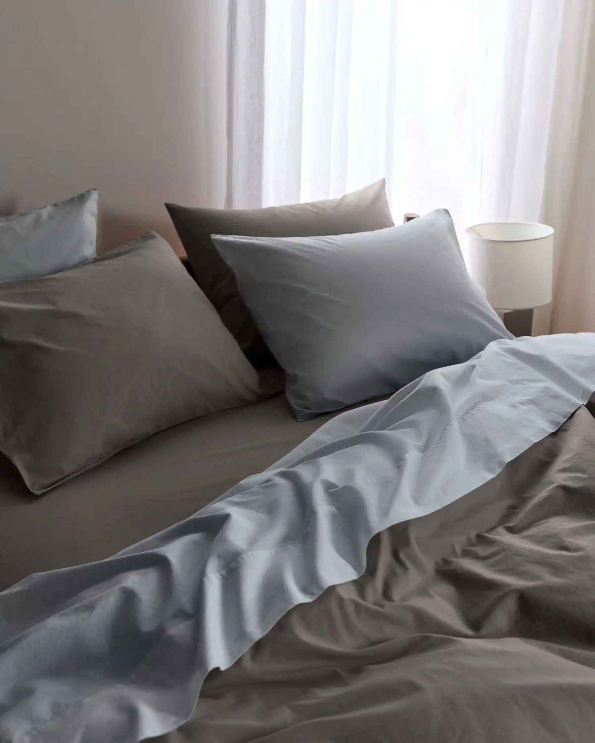 Percale Pillowcase Set (Pebble)