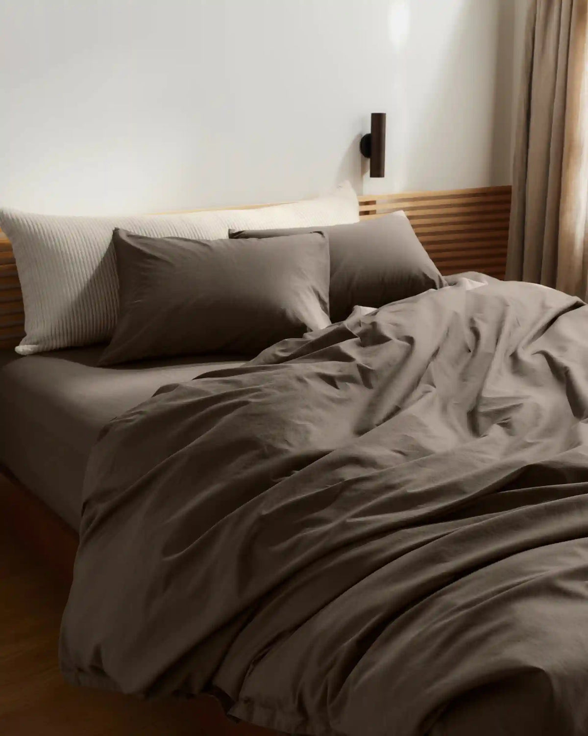 Percale Pillowcase Set (Warm Grey)