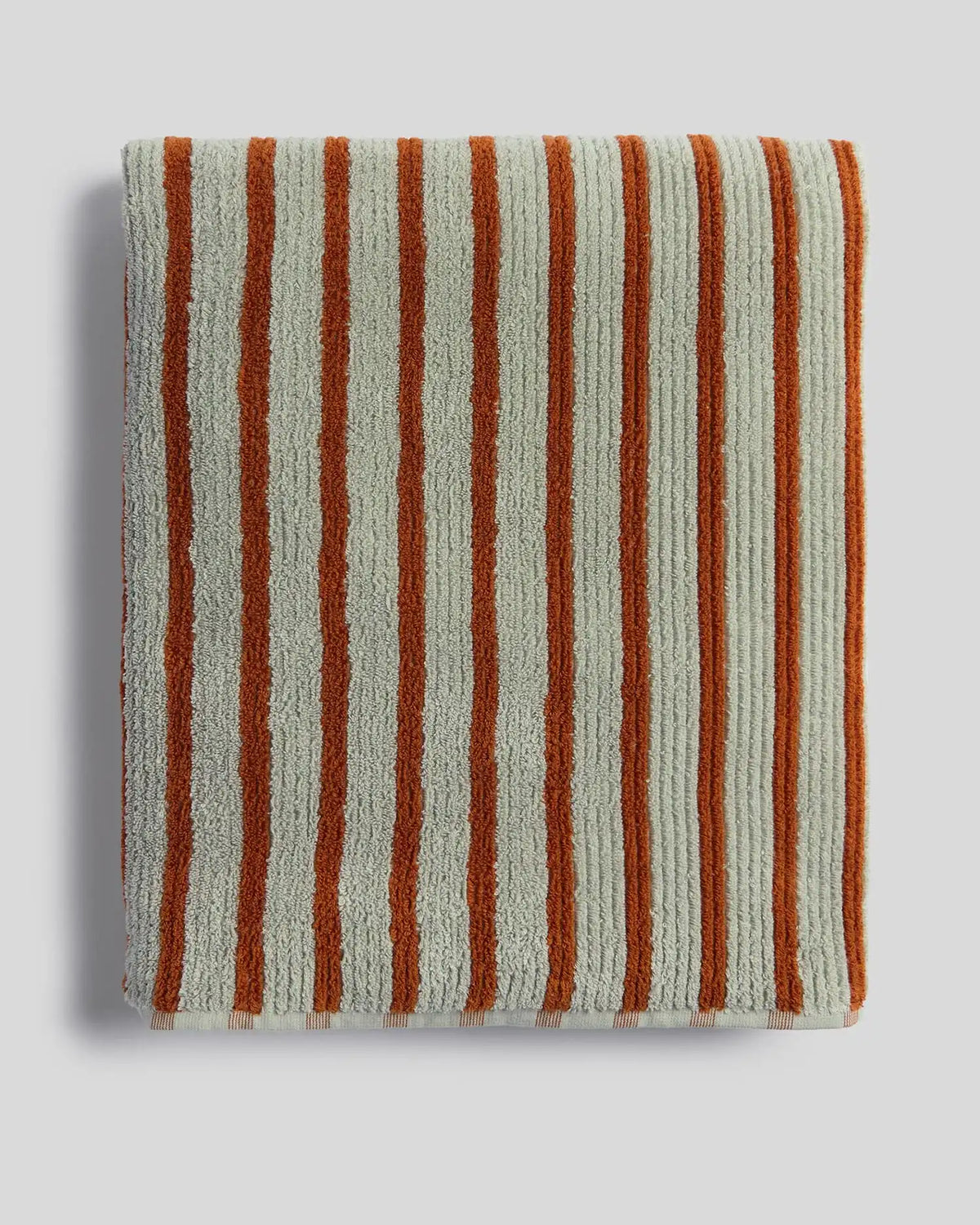 Organic Resort Stripe Towels (Sage with Russet)