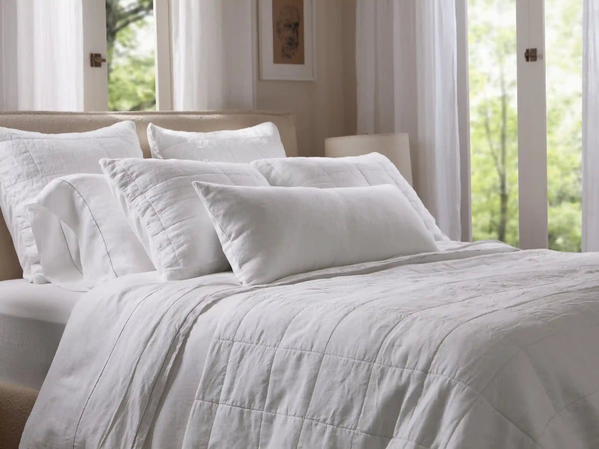 Vintage Linen Lumbar Pillow Cover - FINAL SALE (Antique White)
