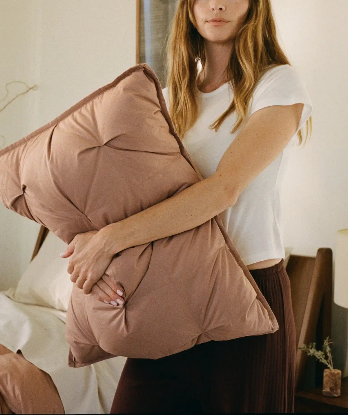 Organic Cotton Puff Shams (Adobe)