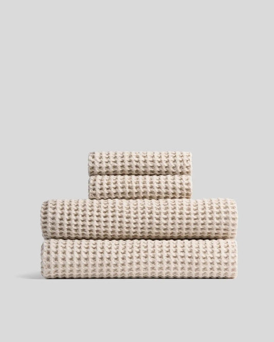 2+2 Waffle Bath Bundle - Bone