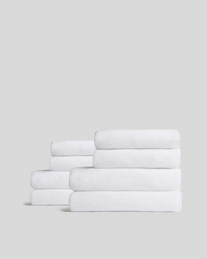 4+4 Soft Rib Bath Bundle - White