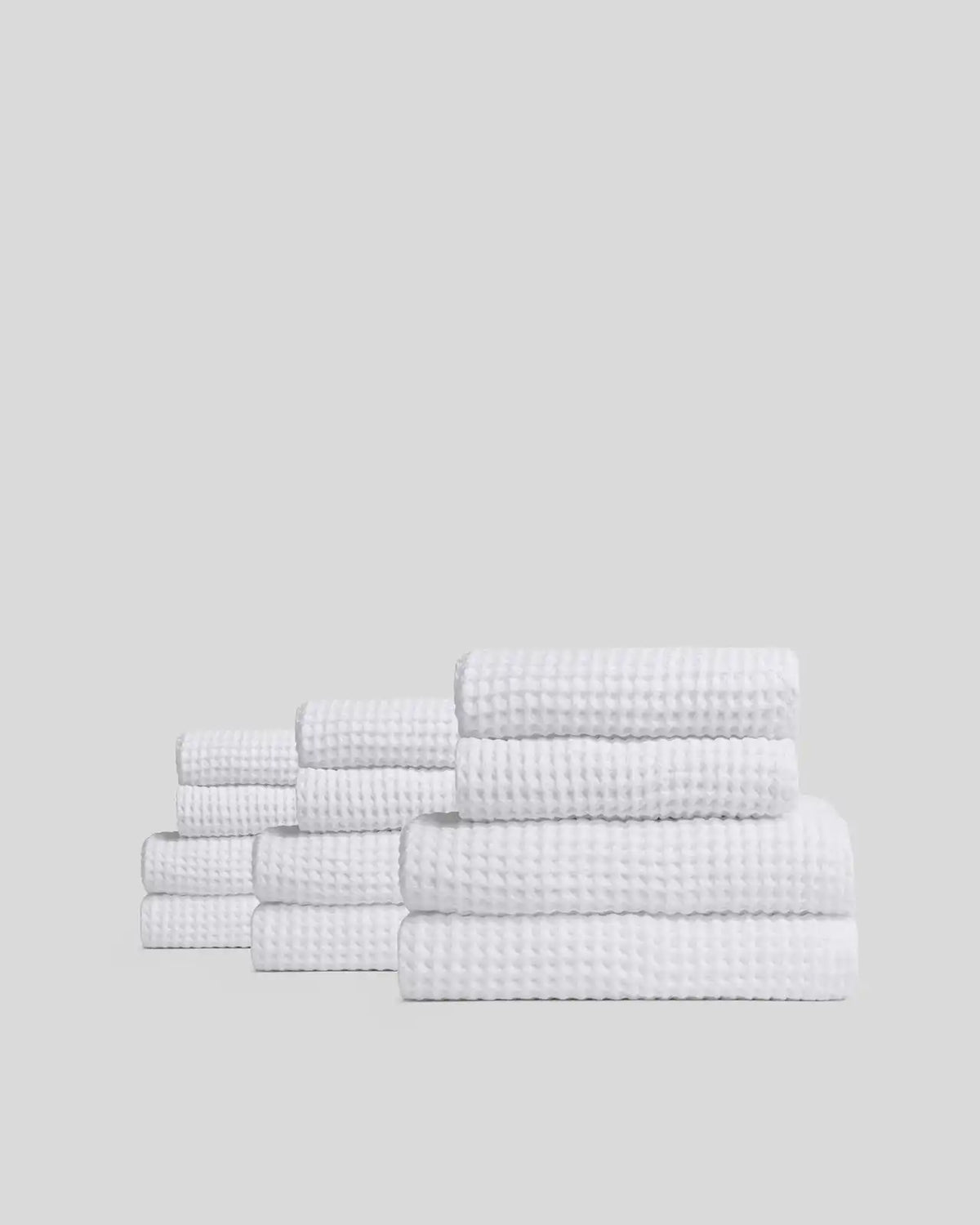 6+6 Waffle Bath Bundle - White