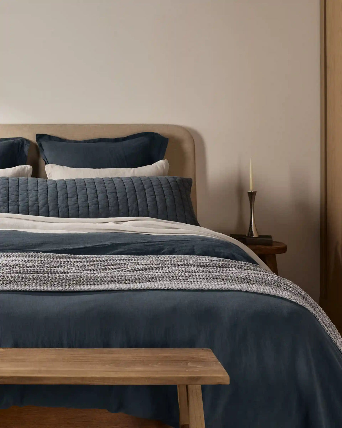 Marled Cotton Throw (Pebble)