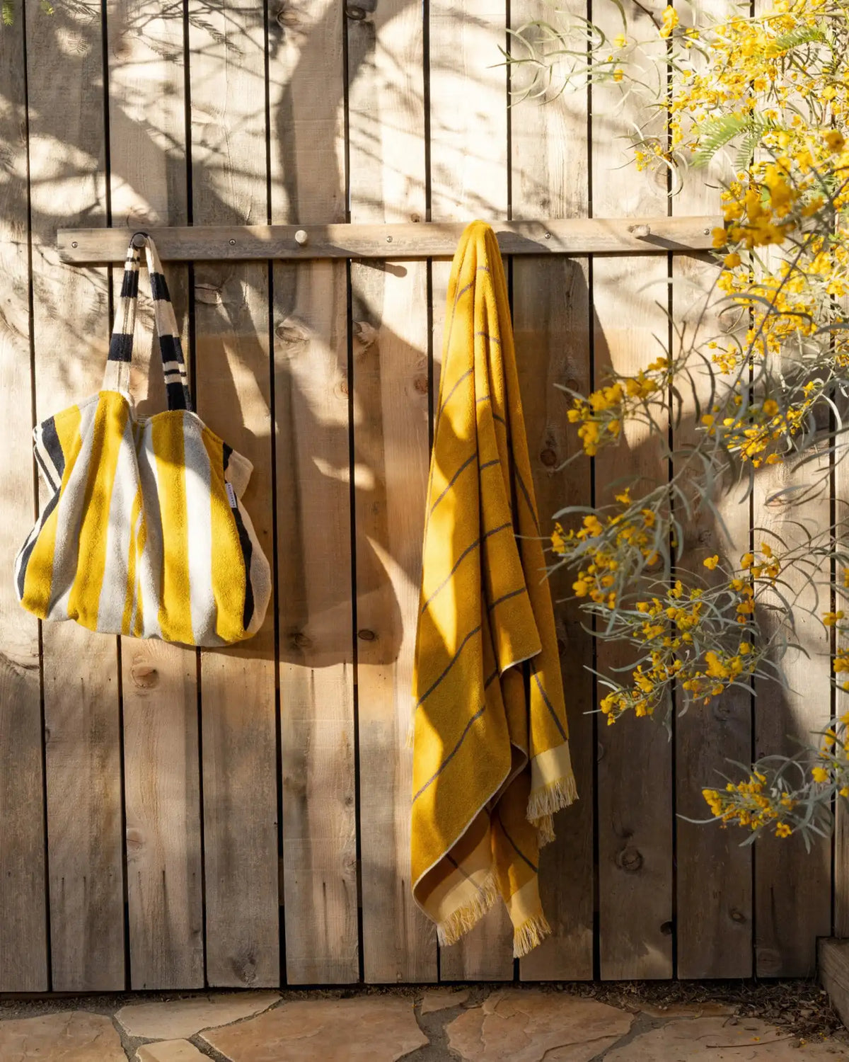 Bayside Beach Towel - FINAL SALE (Marigold with Warm Grey)