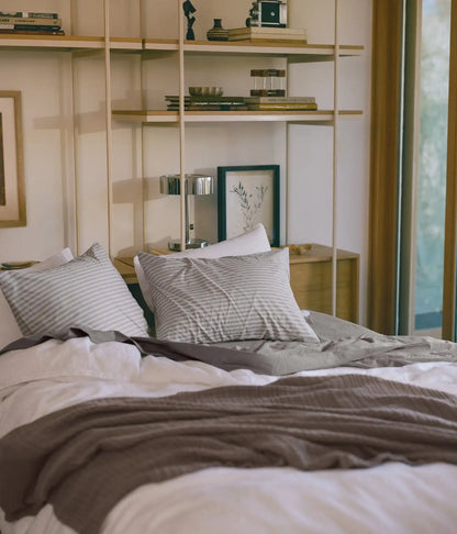 Percale Pillowcase Set (Pebble Stripe)