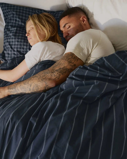 Brushed Cotton Duvet Cover (Dusk Stripe)