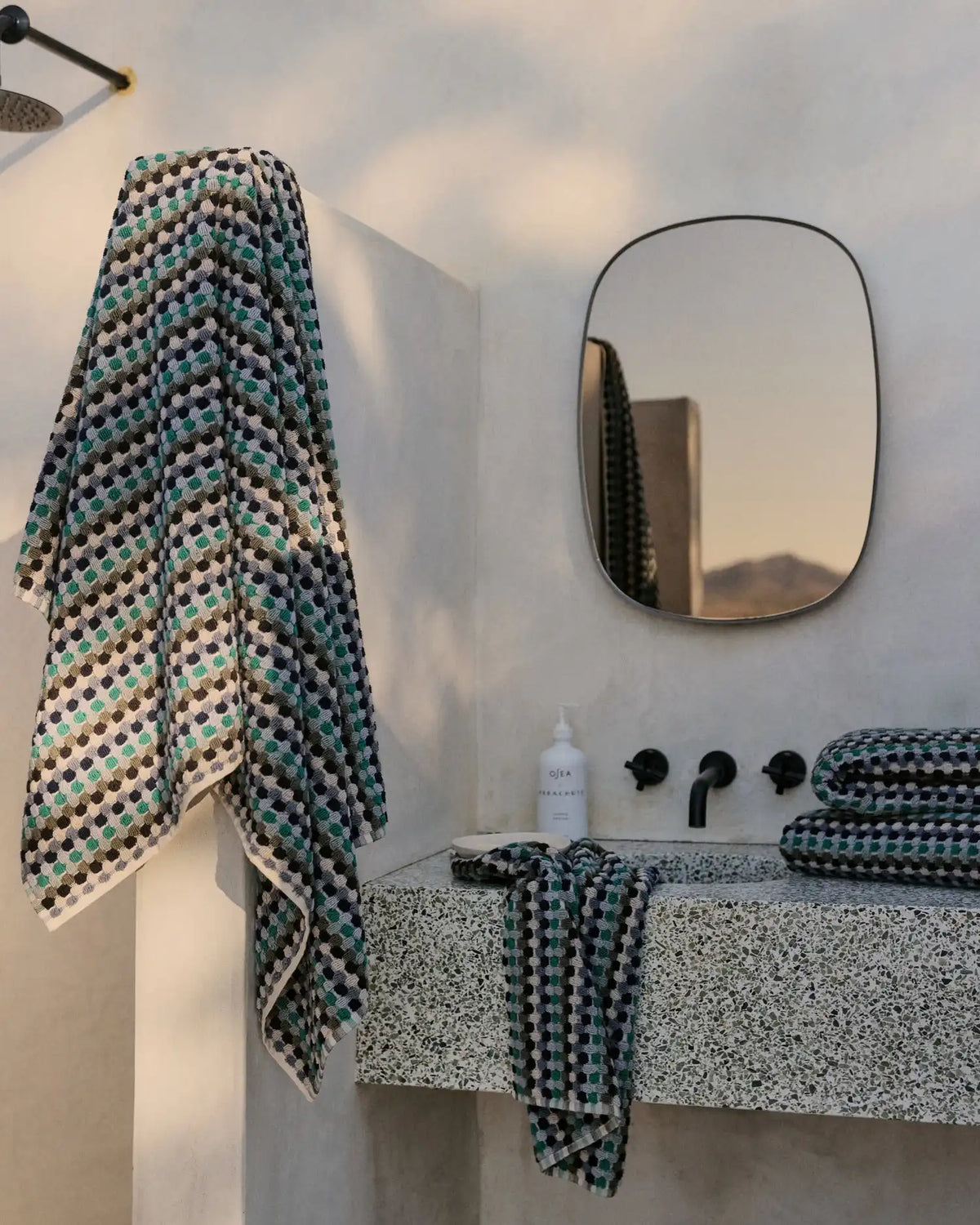 Organic Cotton Mosaic Towels (Sea)
