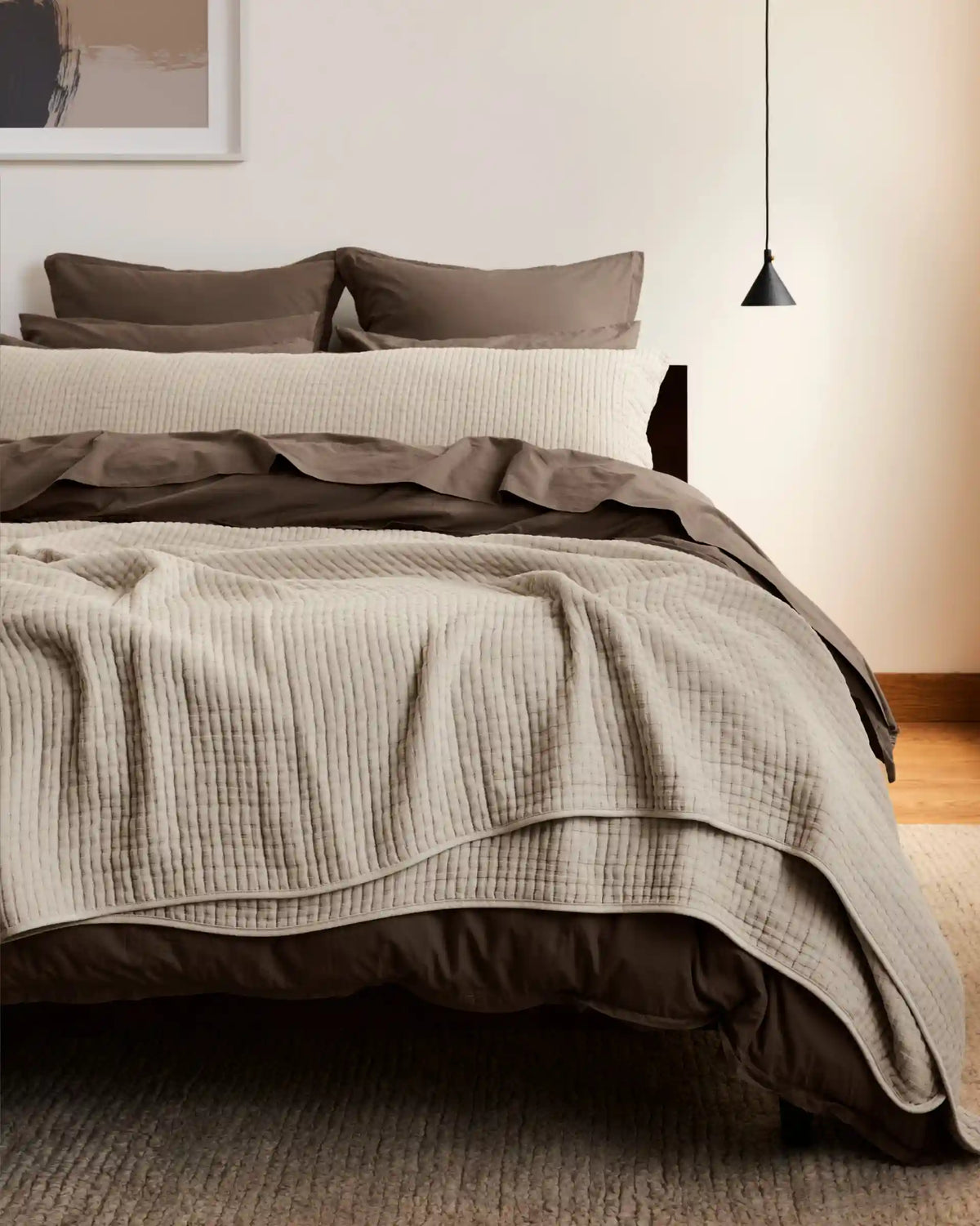 Percale Duvet Cover Set - Warm Grey K/CK