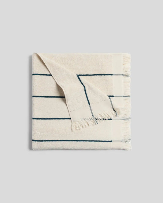 Bayside Beach Towel - FINAL SALE (Natural with Peacock)