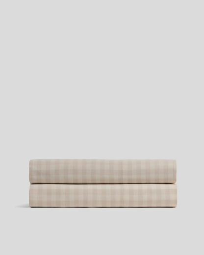 Brushed Cotton Fitted Sheet (Bone Check)