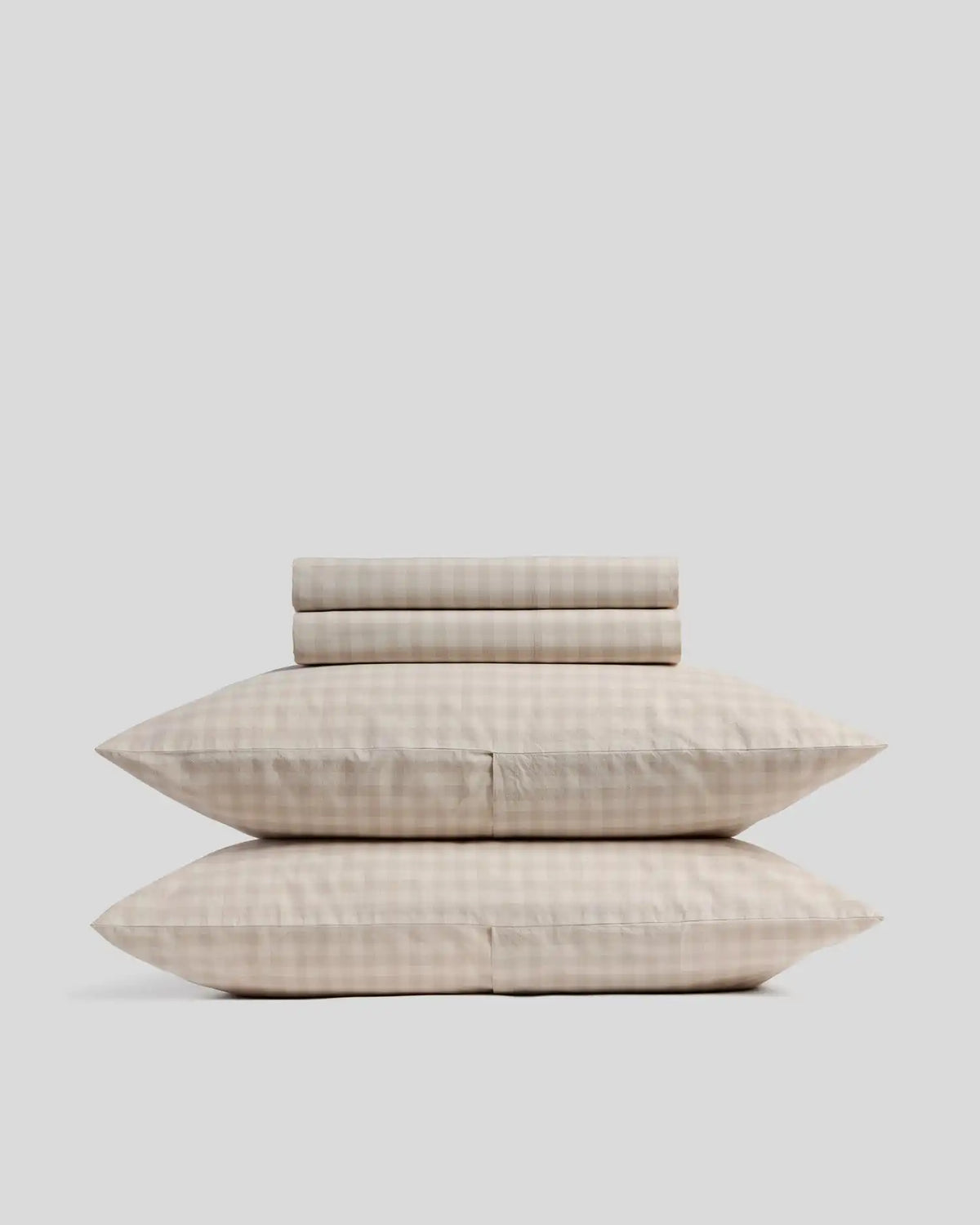 Brushed Cotton Sheet Set - Bone Check F/Q