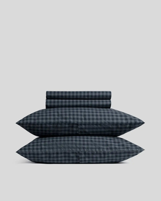 Brushed Cotton Sheet Set - Dusk Check F/Q