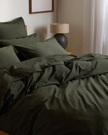 Brushed Cotton Duvet Cover (Evergreen)