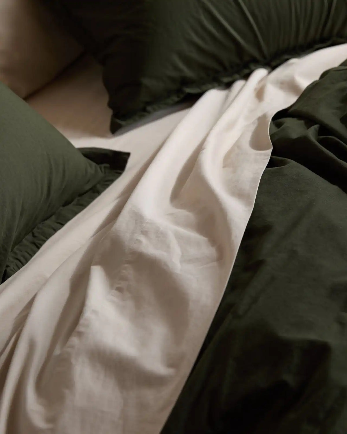 Brushed Cotton Duvet Cover Set - Evergreen F/Q