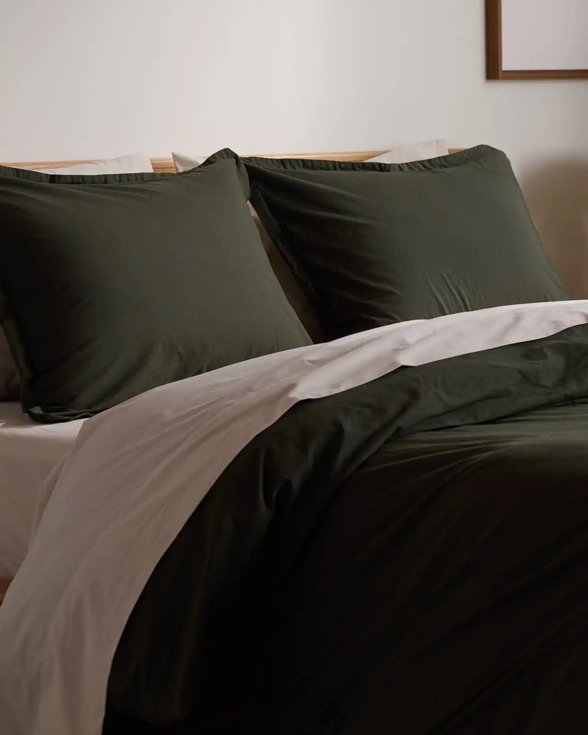 Brushed Cotton Duvet Cover Set - Evergreen K/CK