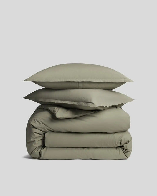 Brushed Cotton Duvet Cover Set - Moss F/Q