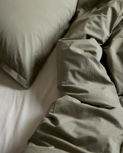 Brushed Cotton Duvet Cover Set - Moss TW/XL