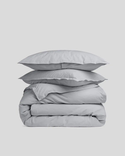 Brushed Cotton Duvet Cover Set - Sky F/Q
