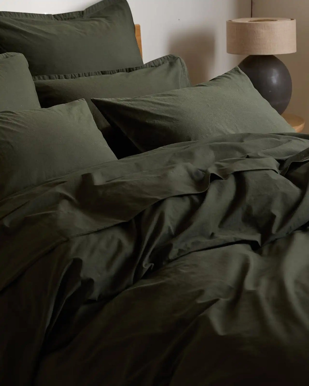Brushed Cotton Pillowcase Set - Evergreen