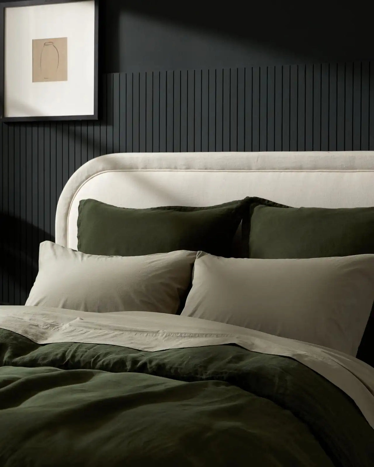 Brushed Cotton Pillowcase Set (Moss)
