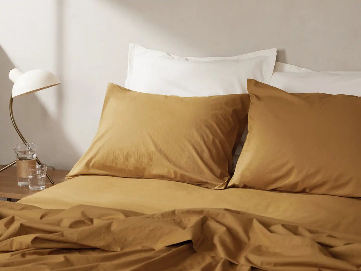 Brushed Cotton Bed Set - FINAL SALE (Ochre)