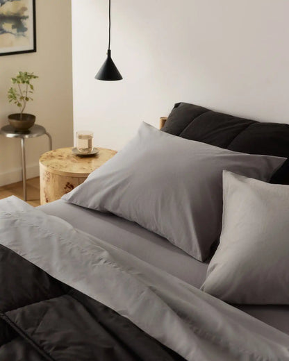 Percale Fitted Sheet (Pebble)