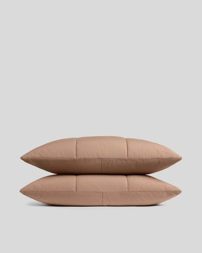 Brushed Cotton Quilted Sham Set (Adobe)