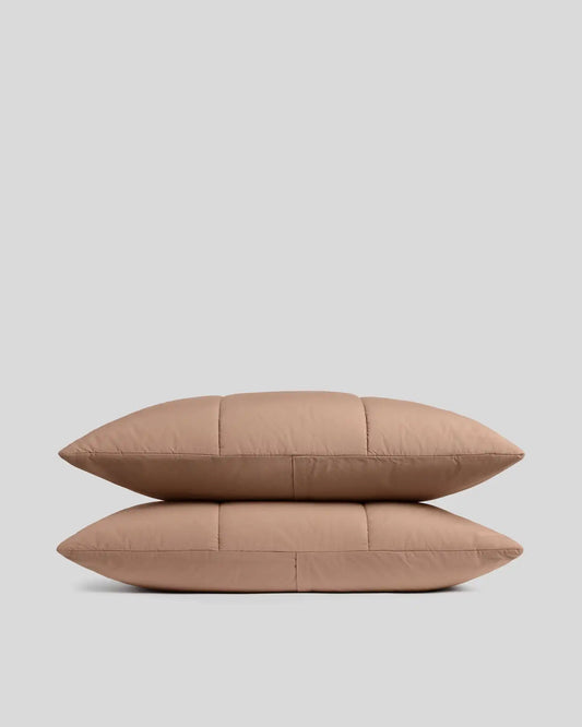 Brushed Cotton Quilted Sham Set (Adobe)