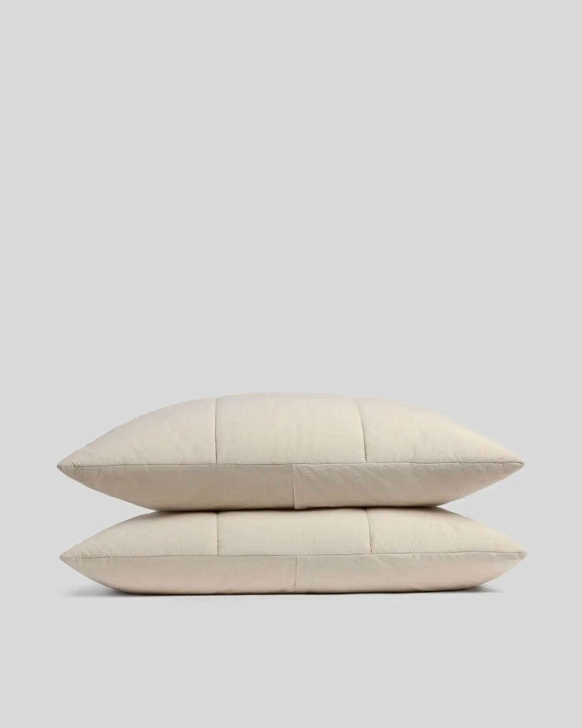 Brushed Cotton Quilted Sham Set (Bone)