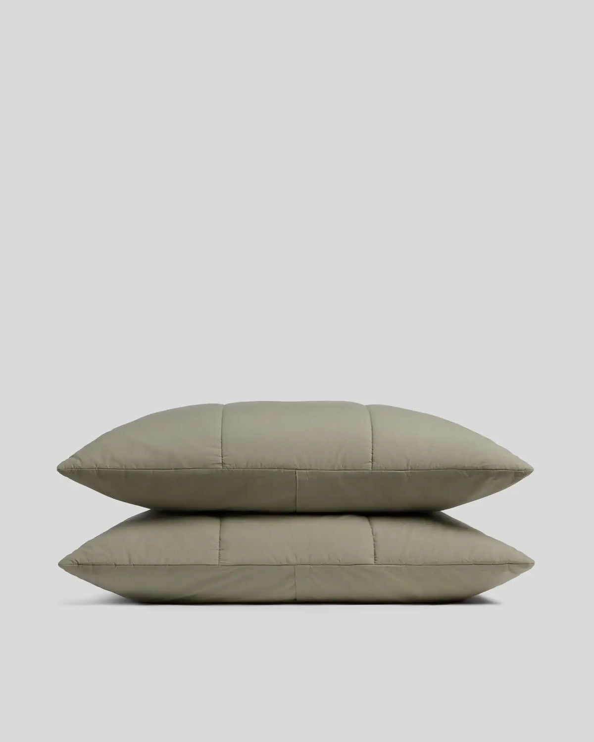 Brushed Cotton Quilted Sham Set (Moss)