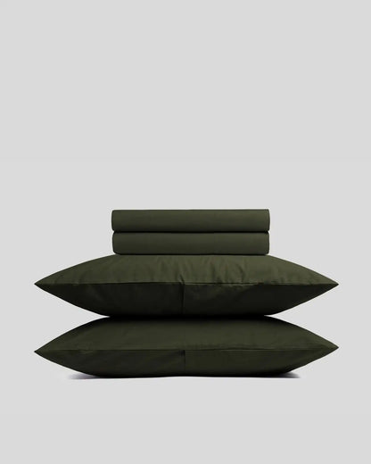Brushed Cotton Sheet Set - Evergreen F/Q