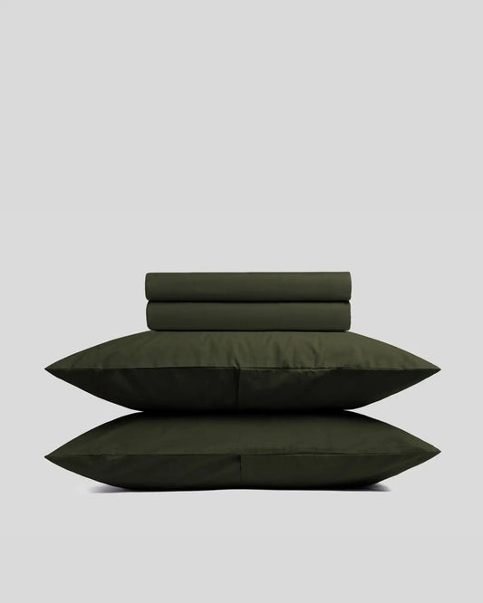 Brushed Cotton Sheet Set - Evergreen F/Q