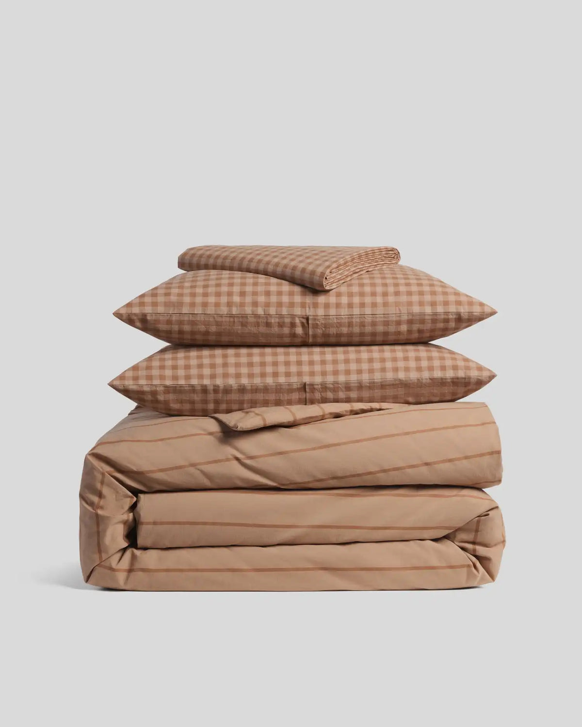 Brushed Cotton Venice Set - Adobe Check/Stripe F/Q