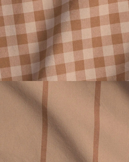 Brushed Cotton Venice Set - Adobe Check/Stripe F/Q
