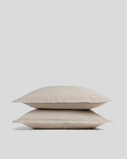 Brushed Cotton Sham Set (Bone Stripe)